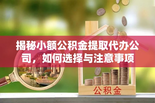 平利揭秘小额公积金提取代办公司，如何选择与注意事项